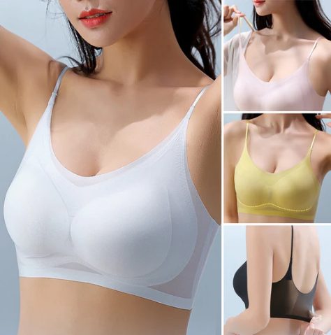 Bralette sans coutures en soie glacée confortable - 1+1 OFFERT