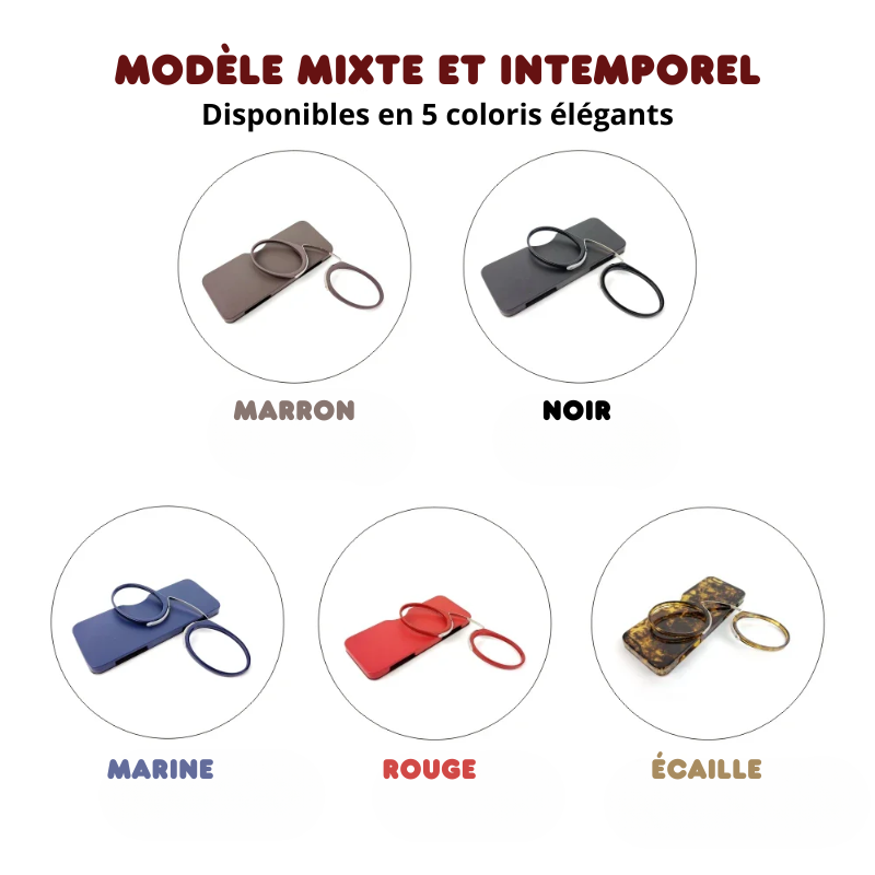Lunettes de Vue SLIM Sans Branches Pince-Nez - Étui OFFERT