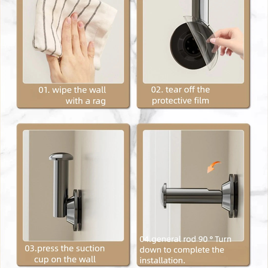 Porte-Cintres Rétractable à Fixation Murale