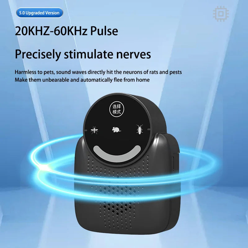 Répulsif Ultrason Anti-Rongeurs & Insectes Intérieur