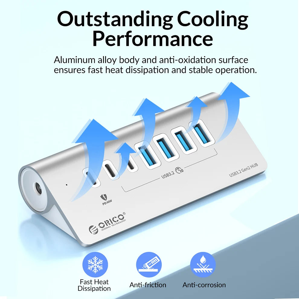 Station Hub USB Multiports 10 Gbps â 4/7 Ports USB, USB-C, SD & TF