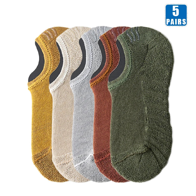 Chaussettes Invisibles Respirantes en Coton Texturé Antidérapant - Homme