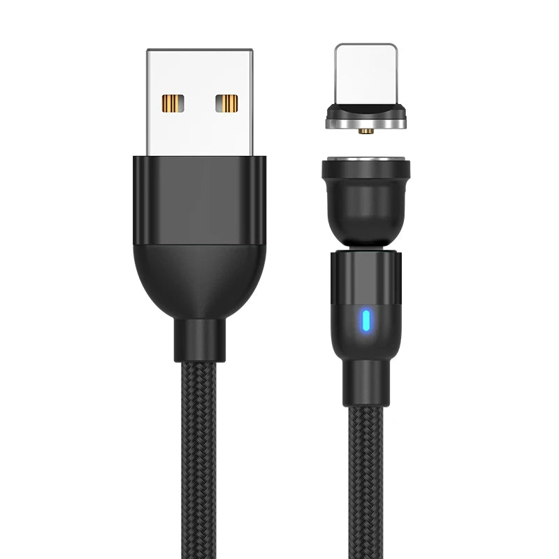 Câble Magnétique USB 3 en 1 à Rotation 540° - 3 mètres
