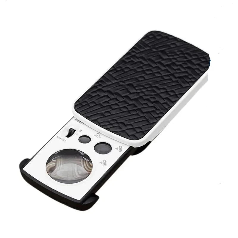 Mini loupe portable avec 3 lentilles et LED