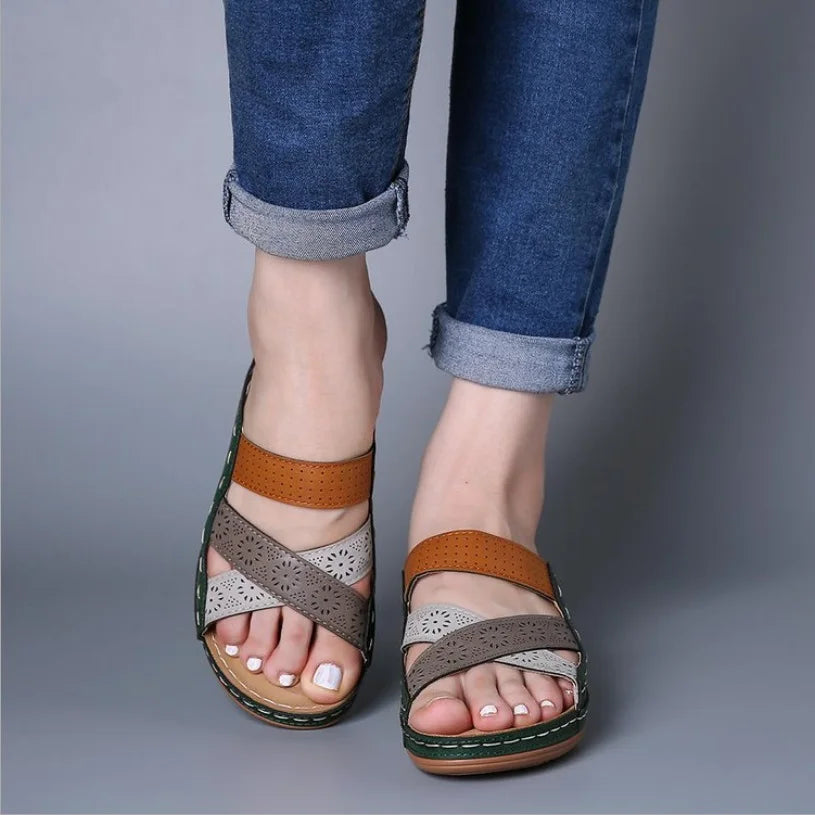 Sandales Mules Orthopédiques à Plateforme Femme – Multi-Brides