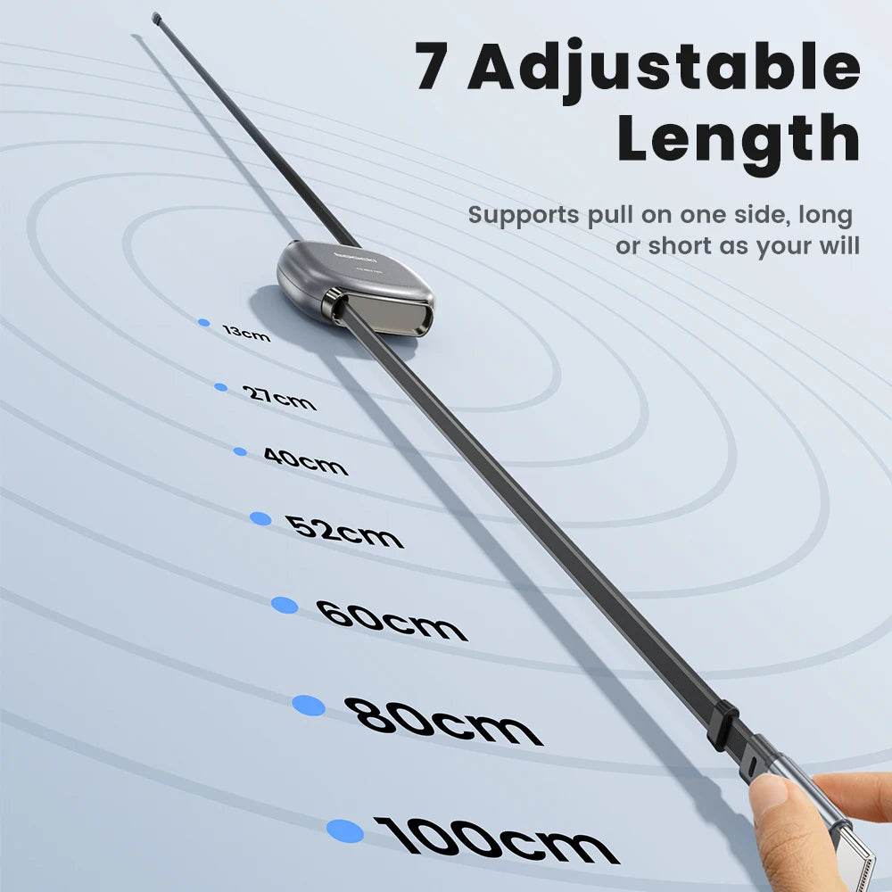 Câble USB-C Rétractable 100W – Charge rapide