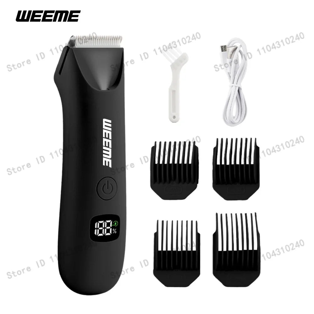 Tondeuse Intime Électrique Homme & Femme – Rasoir Corps, Pubis & Bikini – Étanche et Rechargeable USB-C
