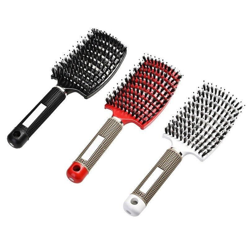 Brosse à cheveux en poils de sanglier - Anti casse