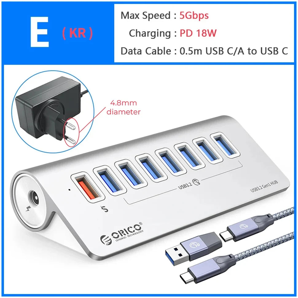Station Hub USB Multiports 10 Gbps â 4/7 Ports USB, USB-C, SD & TF