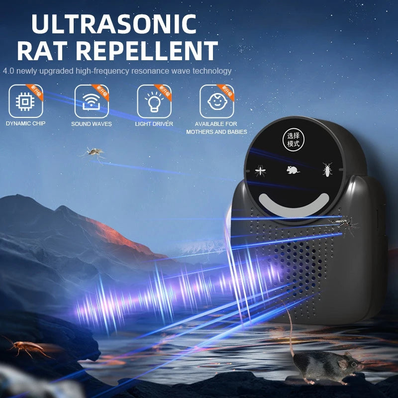 Répulsif Ultrason Anti-Rongeurs & Insectes Intérieur