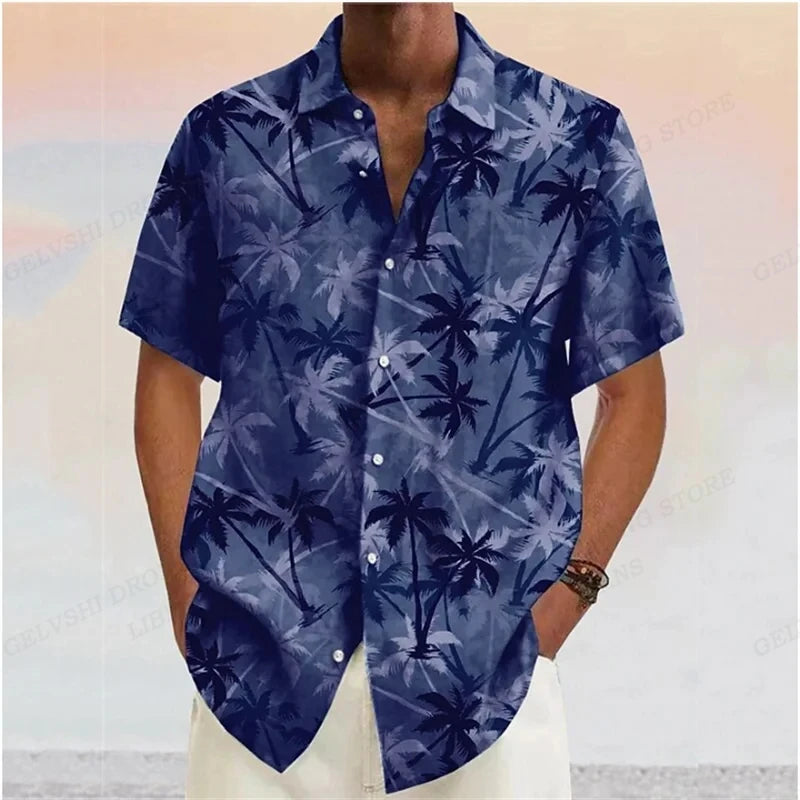 Chemise Hawaïenne à Manches Courtes & Motifs Tropicaux