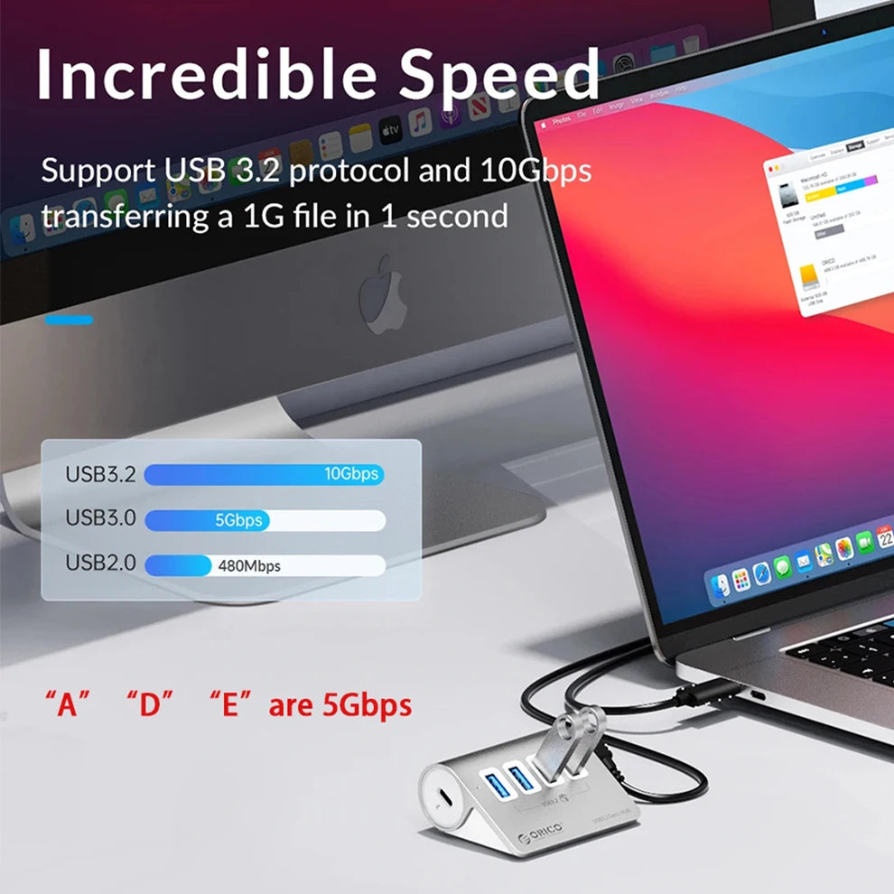Station Hub USB Multiports 10 Gbps â 4/7 Ports USB, USB-C, SD & TF