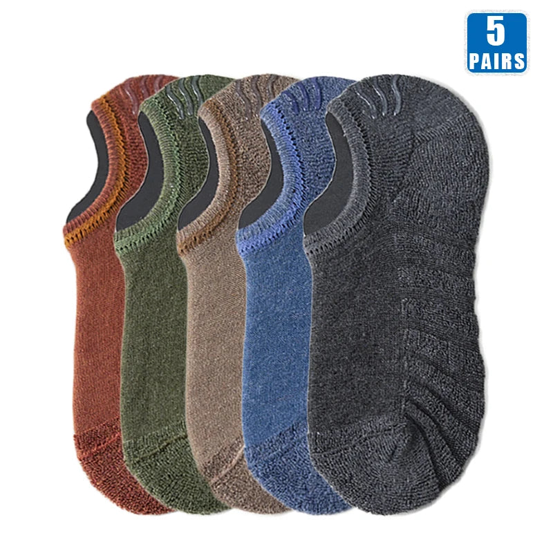 Chaussettes Invisibles Respirantes en Coton Texturé Antidérapant - Homme