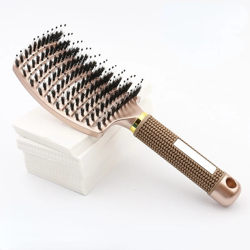 Brosse à cheveux en poils de sanglier - Anti casse