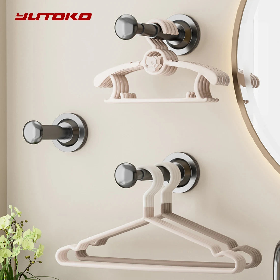 Porte-Cintres Rétractable à Fixation Murale