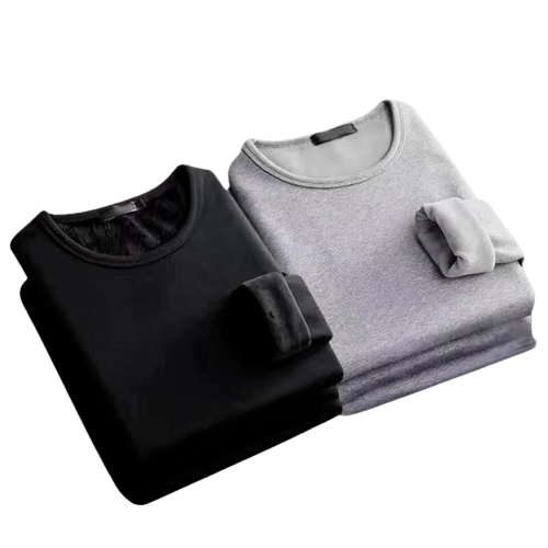 Lot de 2 T-shirts thermiques manches longues Doublure polaire - Homme