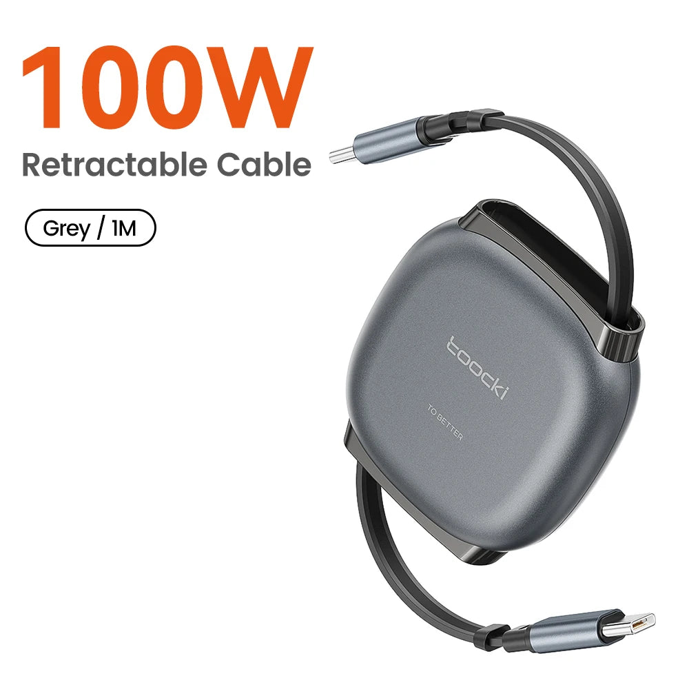 Câble USB-C Rétractable 100W – Charge rapide
