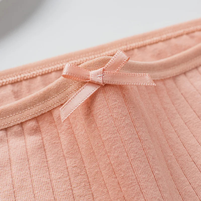 Lot de 7 Culottes en Coton Côtelée à Petit Noeud