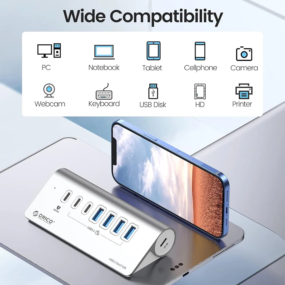 Station Hub USB Multiports 10 Gbps â 4/7 Ports USB, USB-C, SD & TF