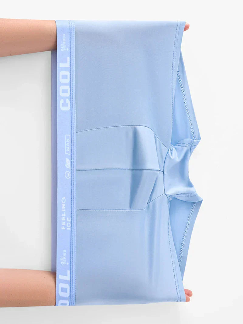 COOL - 4 Boxers Homme Ultra-Légers en Soie Glacée