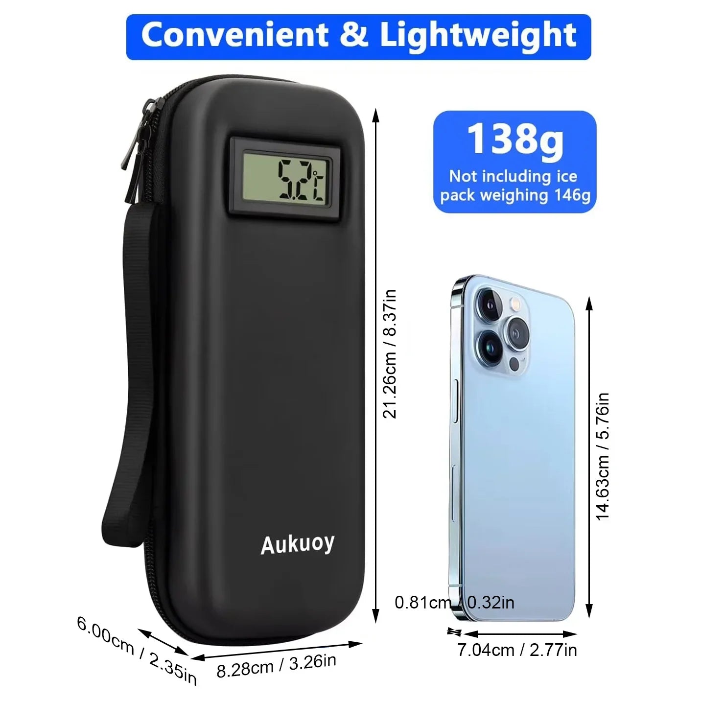 Pochette de Voyage Isotherme pour Insuline - Affichage Température