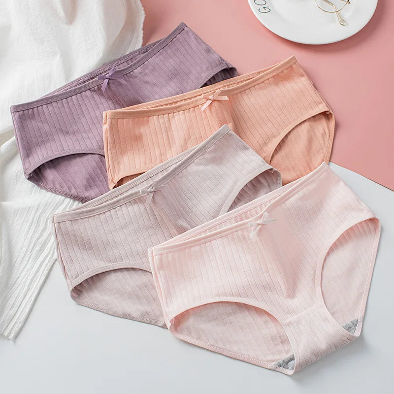 Lot de 7 Culottes en Coton Côtelée à Petit Noeud