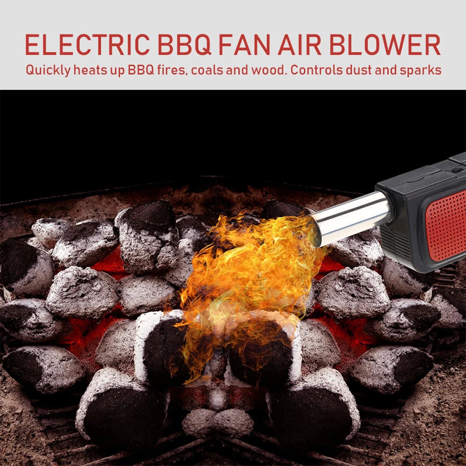 Souffleur Électrique pour Barbecue – Ventilateur d’Air Portable pour Allumer le Feu et Accélérer les Braises