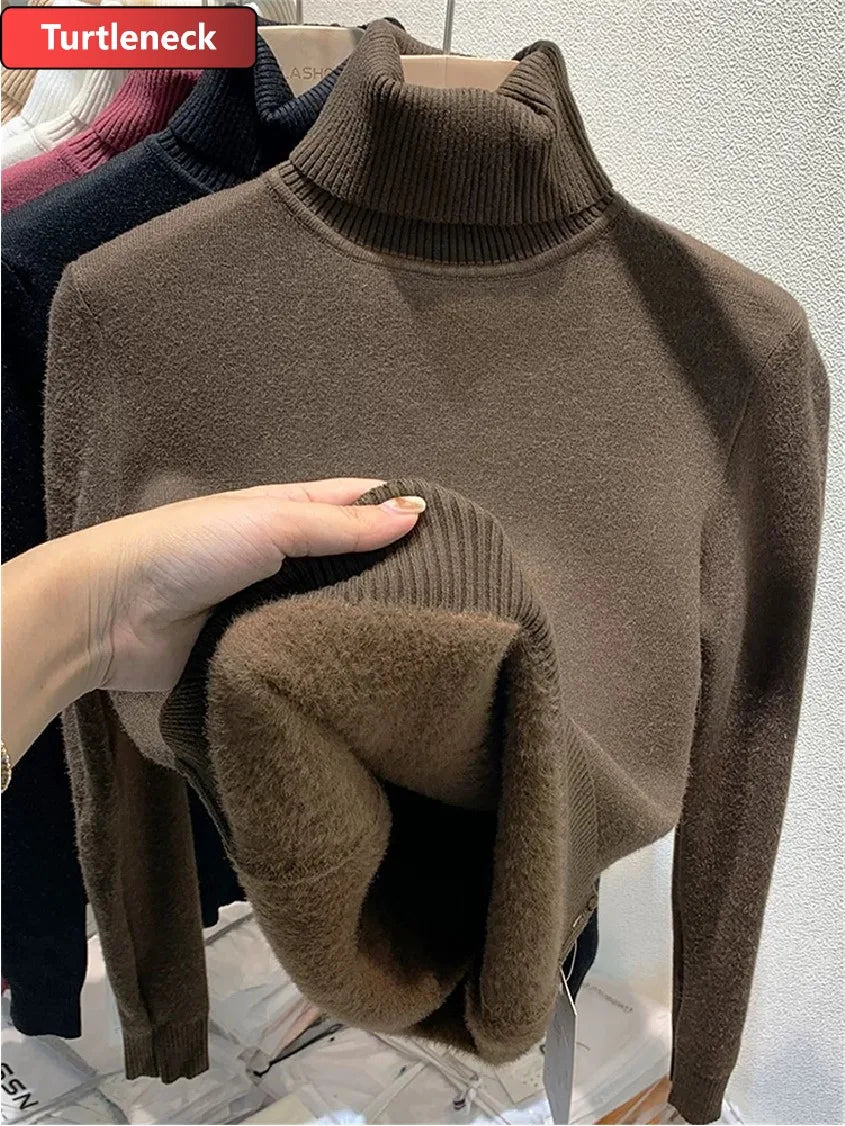 Pull Slim Col Roulé - Intérieur Peluche Douce