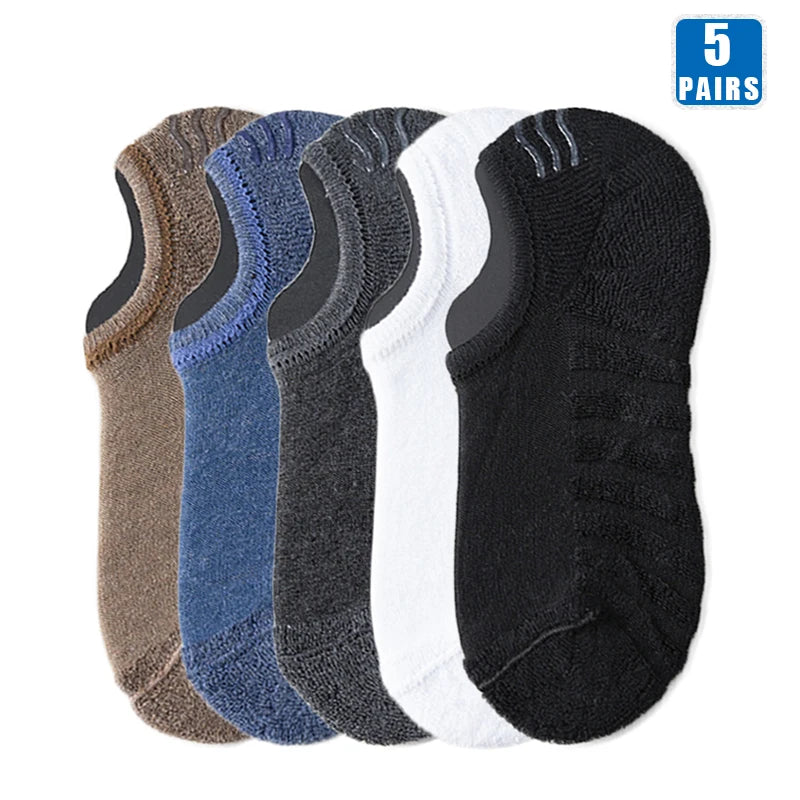 Chaussettes Invisibles Respirantes en Coton Texturé Antidérapant - Homme