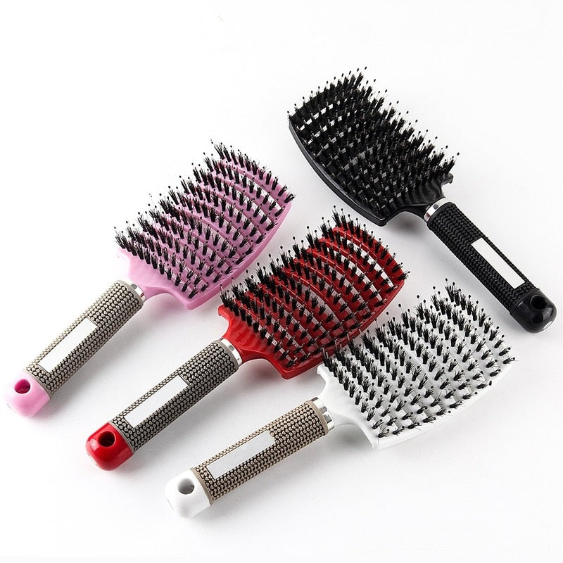 Brosse à cheveux en poils de sanglier - Anti casse