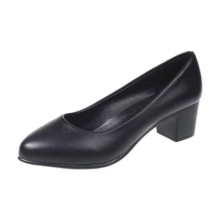 Escarpins en Cuir Véritable pour Femme – Talon Bas, Élégants et Confortables