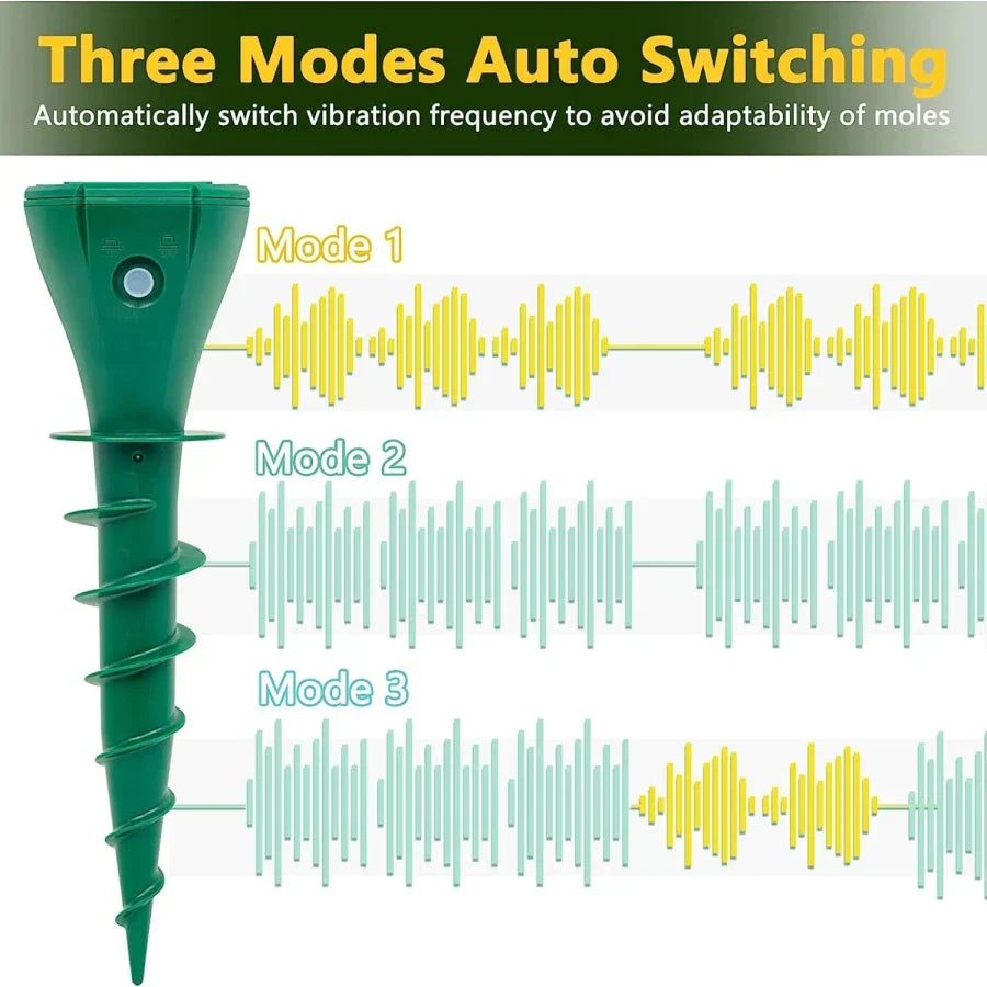 Lot de 2 Chasse taupes solaire