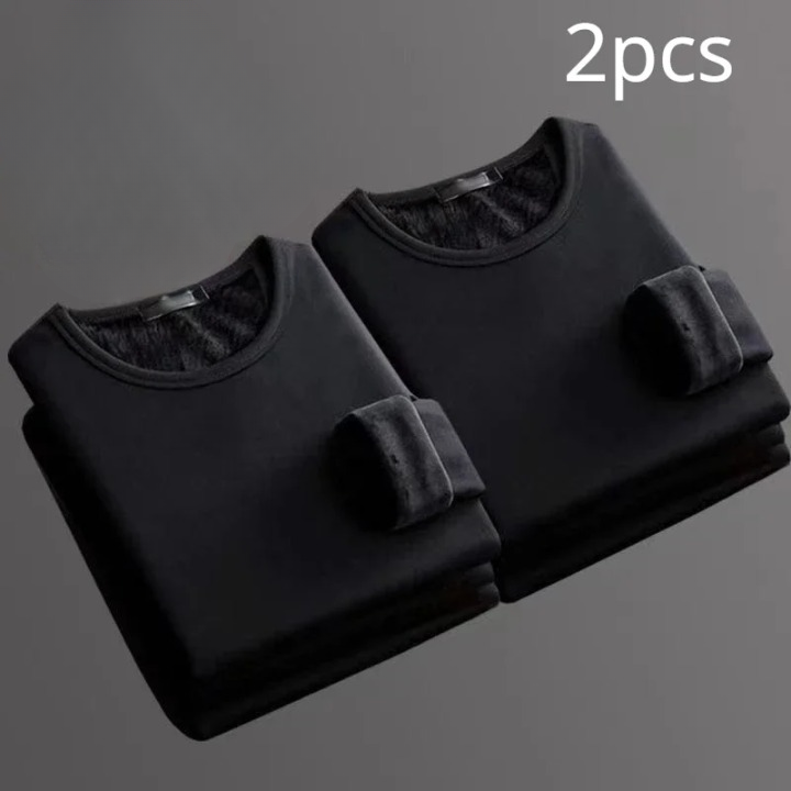 Lot de 2 T-shirts thermiques manches longues Doublure polaire - Homme