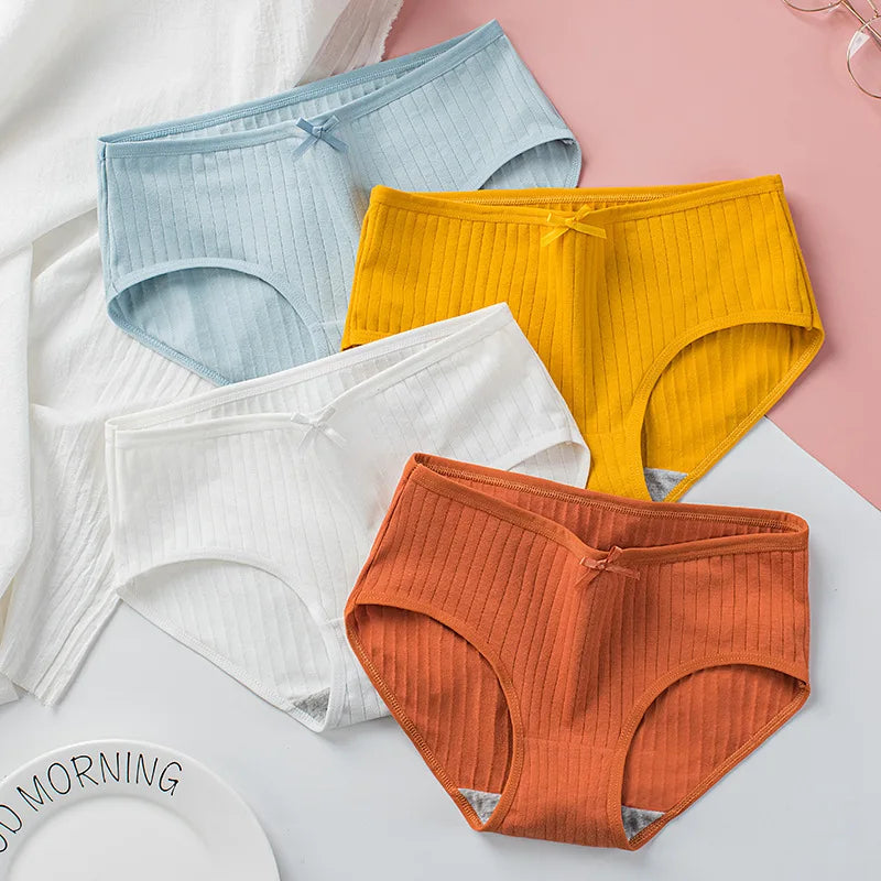Lot de 7 Culottes en Coton Côtelée à Petit Noeud