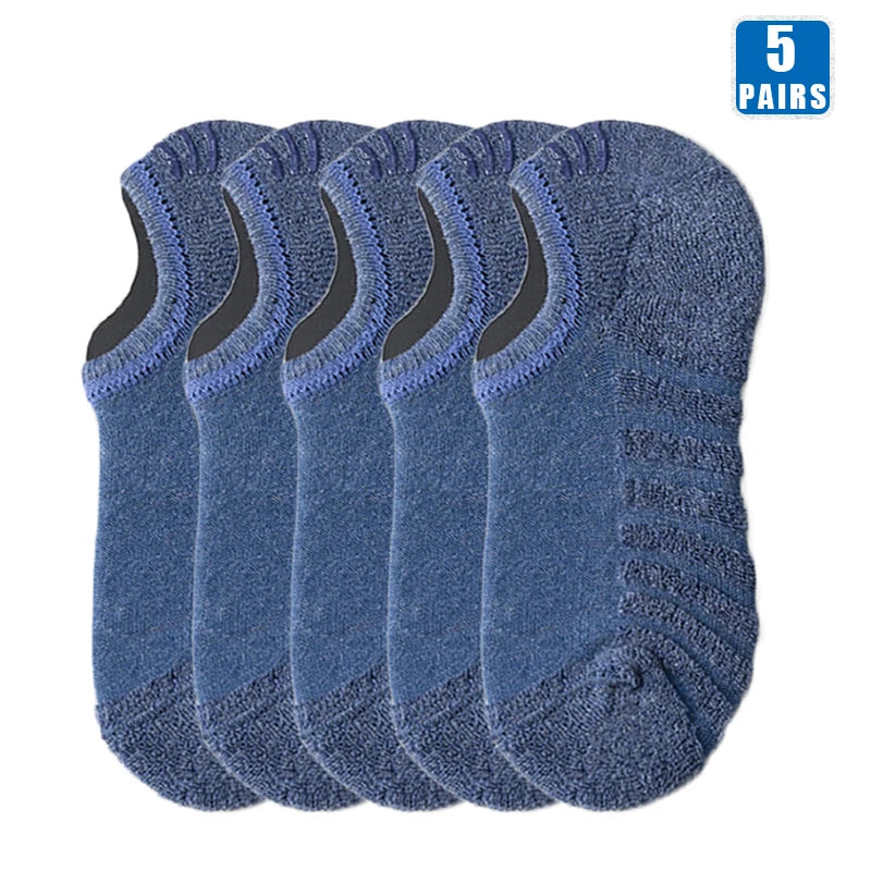 Chaussettes Invisibles Respirantes en Coton Texturé Antidérapant - Homme