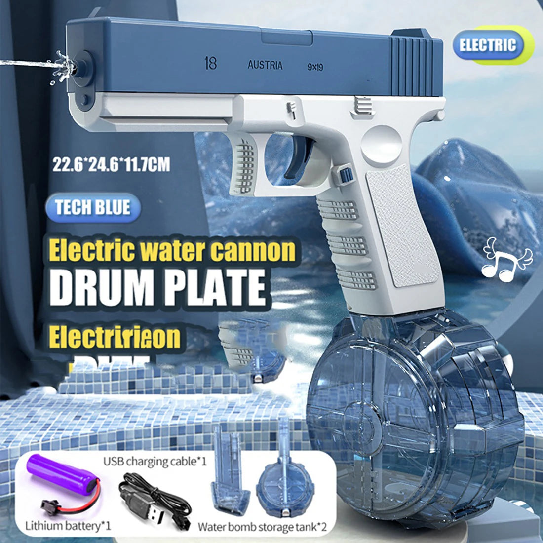 Pistolet à eau électrique rechargeable — haute pression