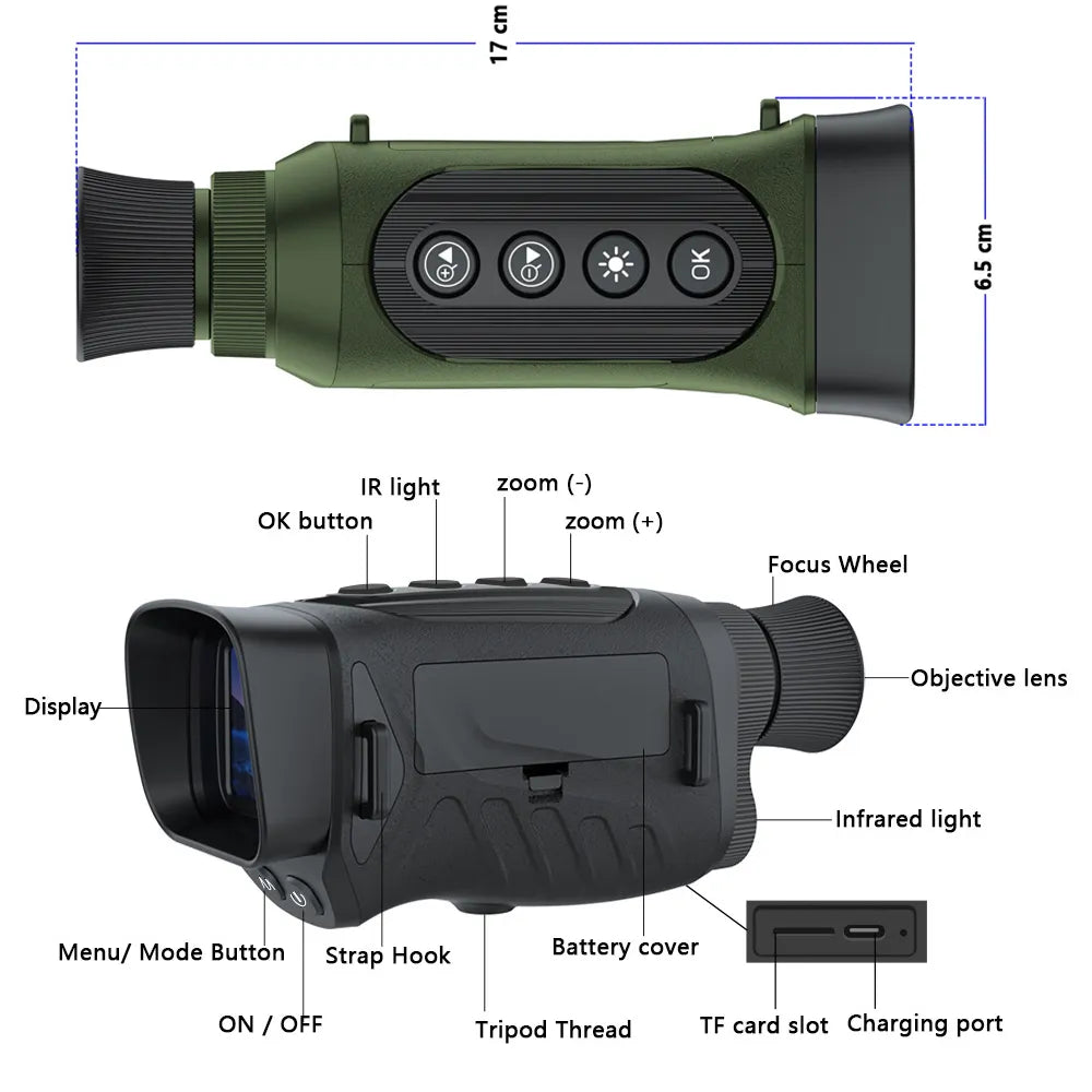 Caméra de chasse monoculaire 4K infrarouge vision nocturne