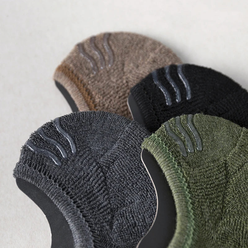 Chaussettes Invisibles Respirantes en Coton Texturé Antidérapant - Homme