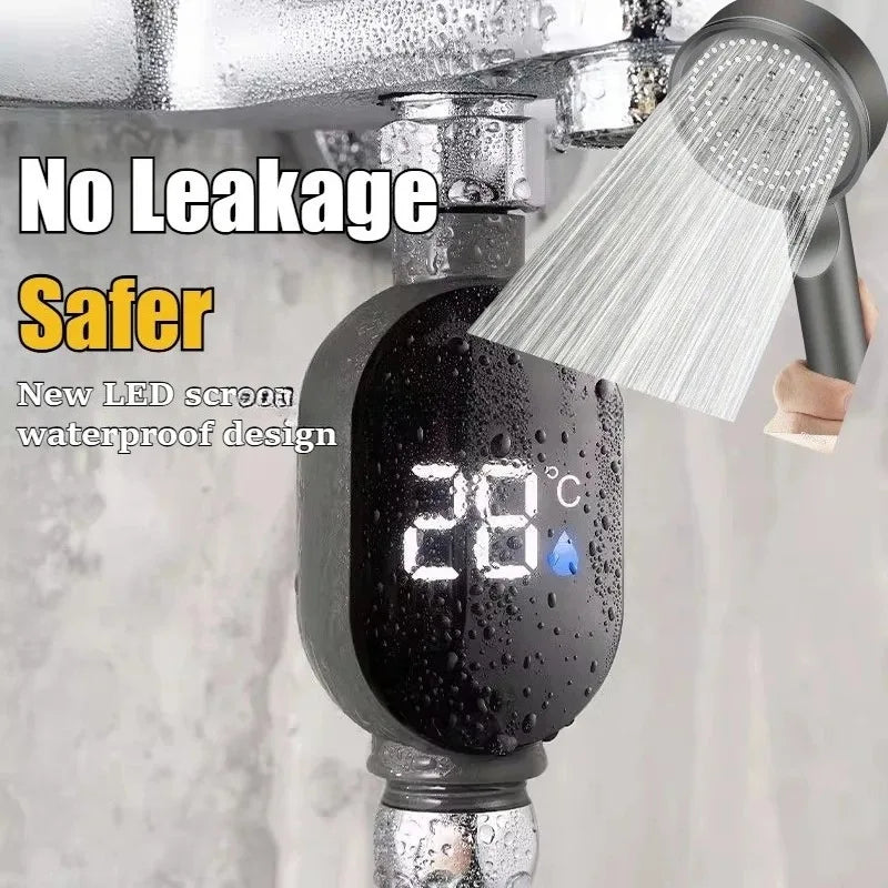 Thermomètre de Douche Numérique LED Installation Facile sur Robinet et Pommeau - 1 ACHETÉ = 1 OFFERT