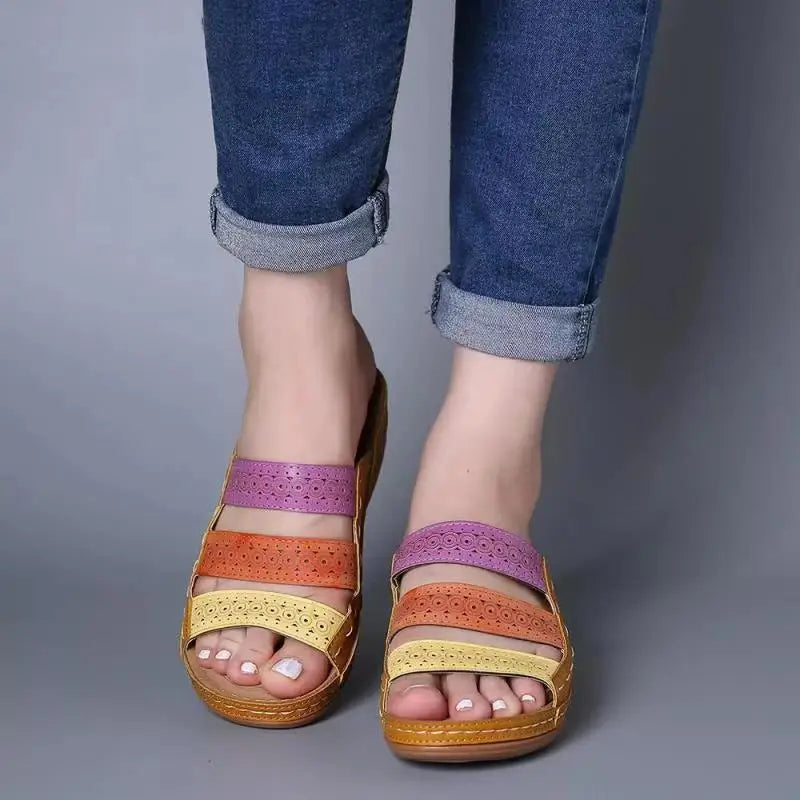 Sandales Mules Orthopédiques à Plateforme Femme – Multi-Brides