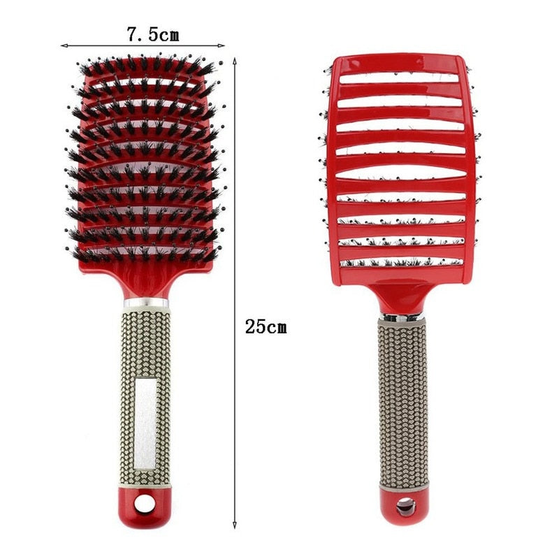 Brosse à cheveux en poils de sanglier - Anti casse