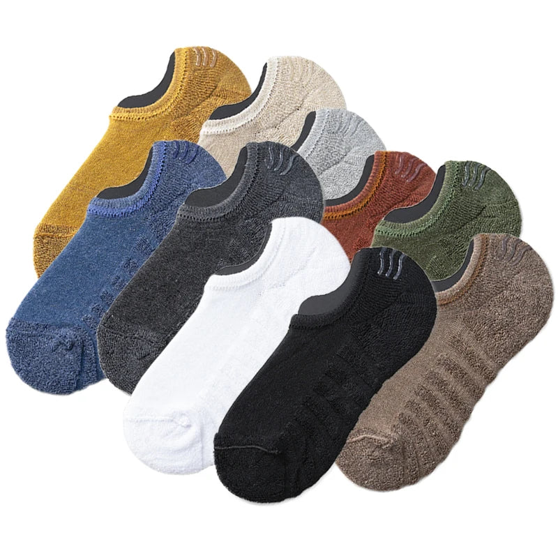 Chaussettes Invisibles Respirantes en Coton Texturé Antidérapant - Homme