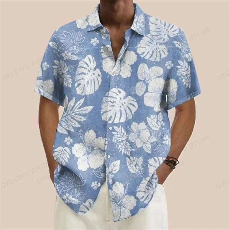 Chemise Hawaïenne à Manches Courtes & Motifs Tropicaux