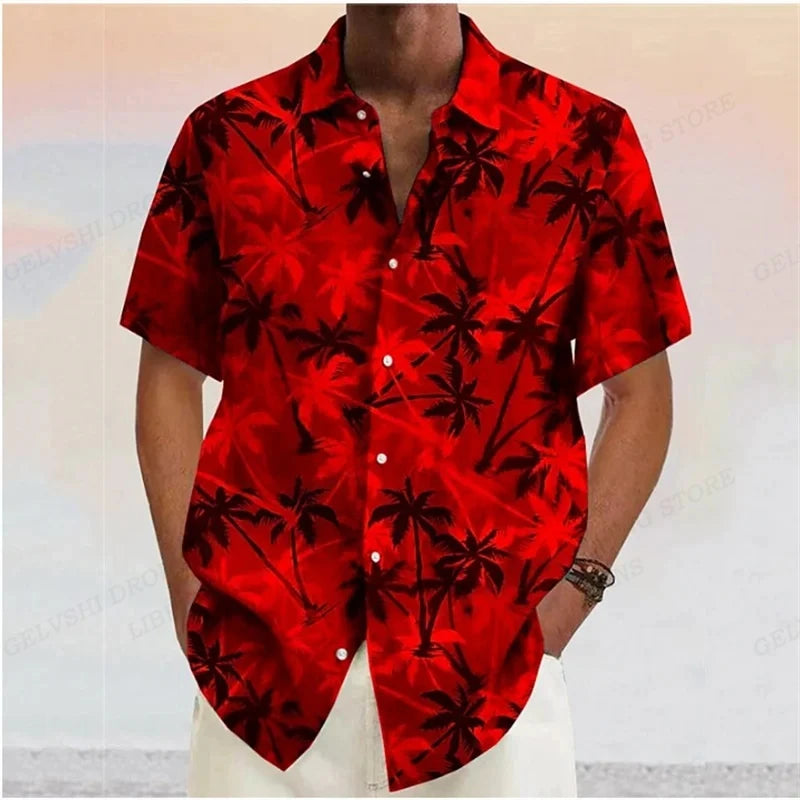 Chemise Hawaïenne à Manches Courtes & Motifs Tropicaux