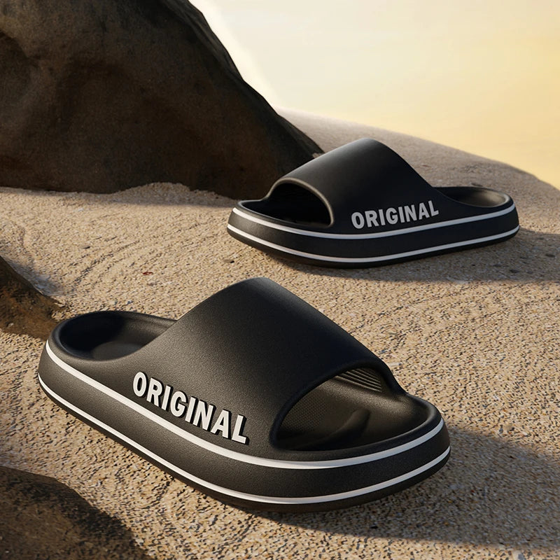 Claquettes de Plage Unisexes à Semelle Confort – Pantoufles d’Été pour Femme et Homme