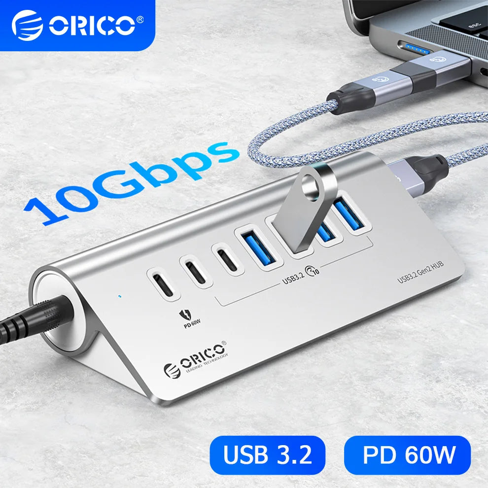 Station Hub USB Multiports 10 Gbps â 4/7 Ports USB, USB-C, SD & TF