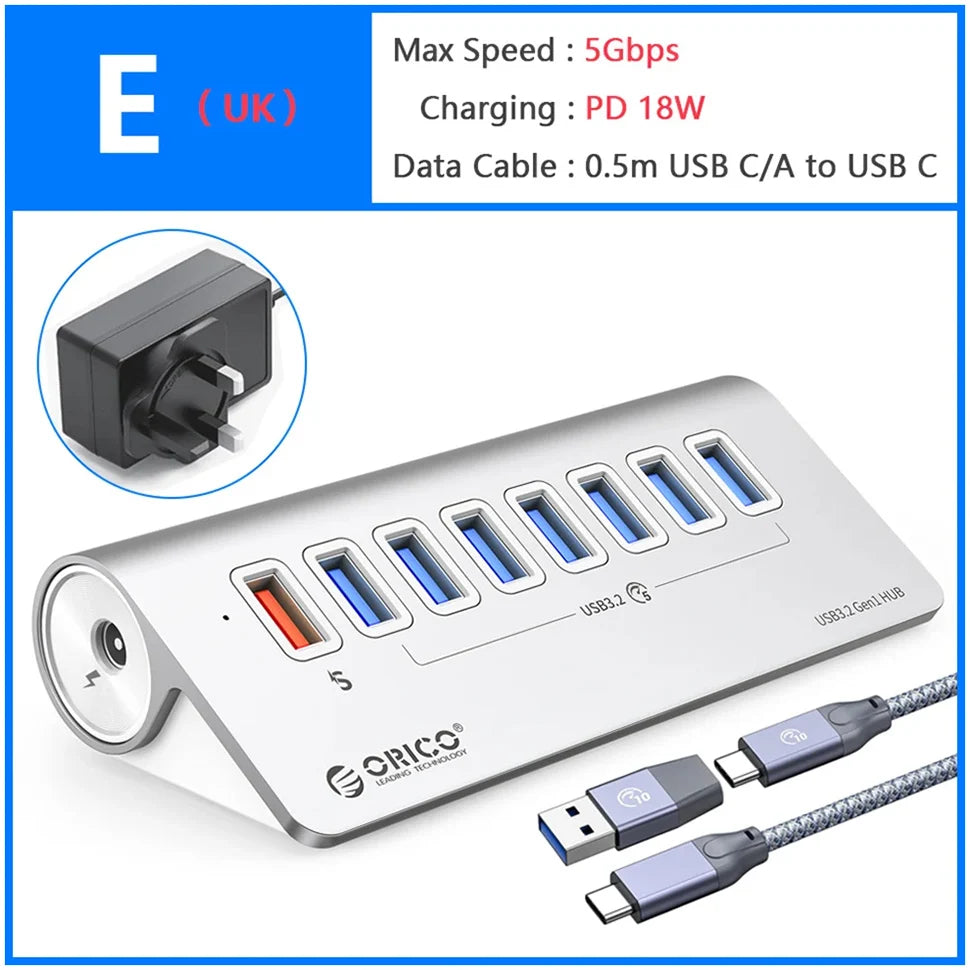 Station Hub USB Multiports 10 Gbps â 4/7 Ports USB, USB-C, SD & TF