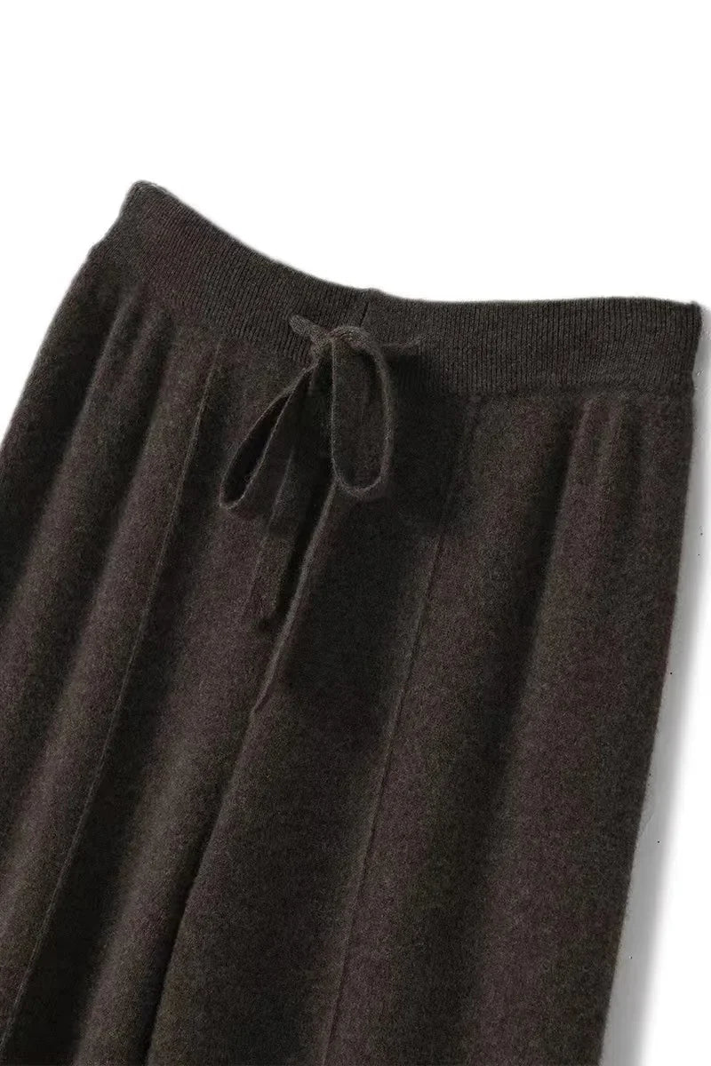 Pantalon en Maille tricoté Coupe droite & Taille élastique