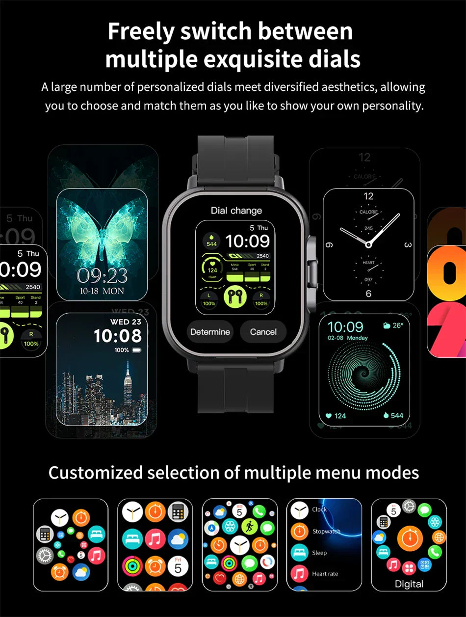 Montre intelligente connectée 2 en 1 avec écouteurs + Bracelet OFFERT