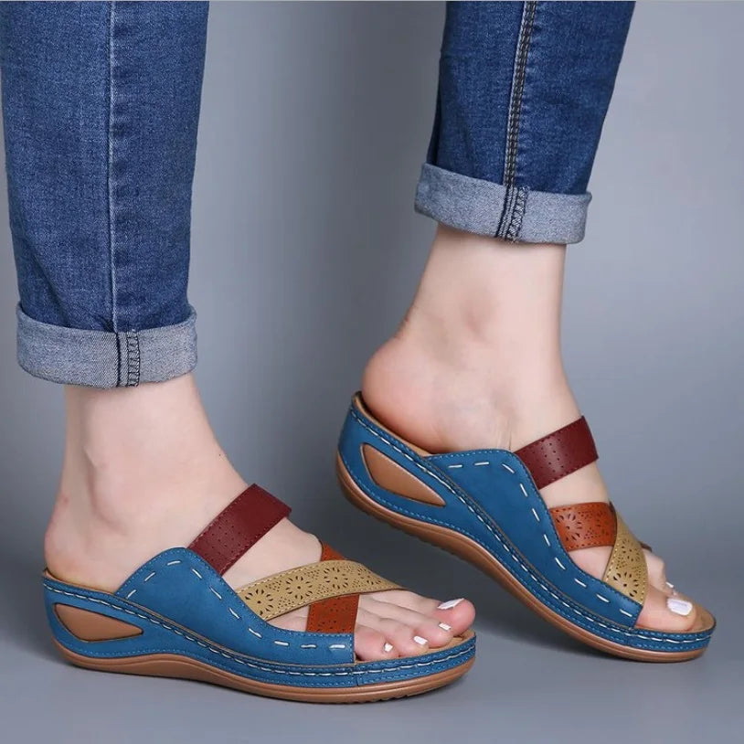 Sandales Mules Orthopédiques à Plateforme Femme – Multi-Brides